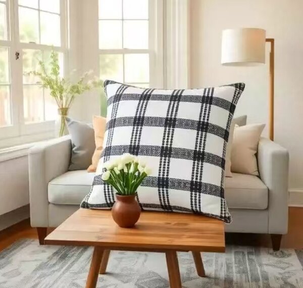 Coussin à carreaux moderne