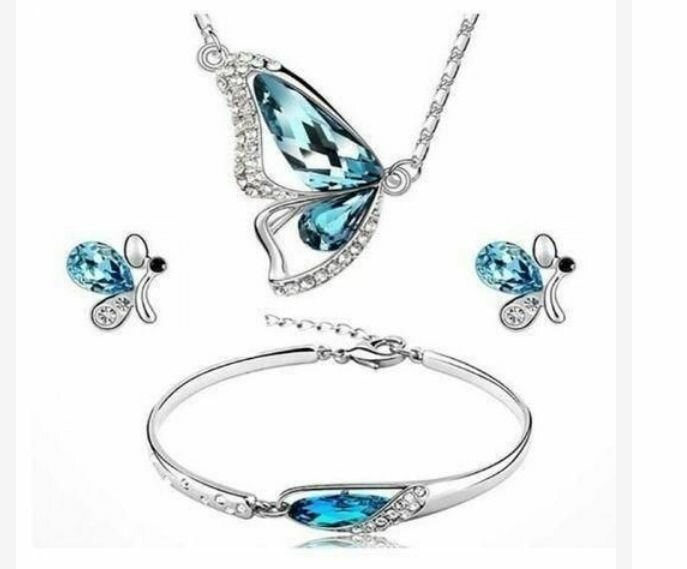 Parure Papillon Bleu Éclatant