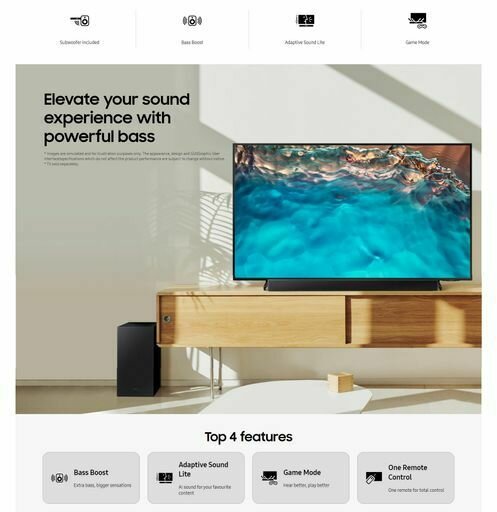 SAMSUNG 200 WATT SOUND BAR - HW-B450