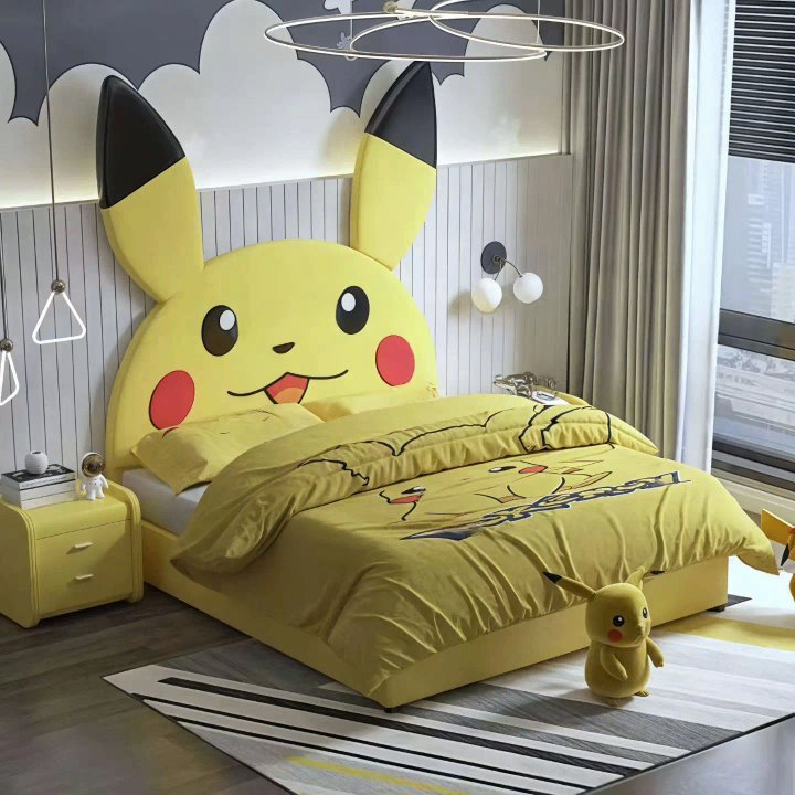 Lit design moderne avec tête de lit capitonnée