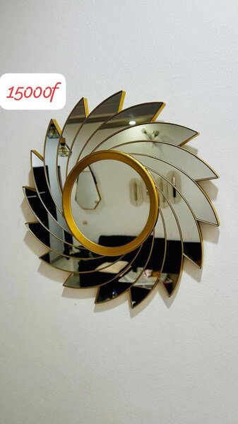 Miroir Design Rond Doré