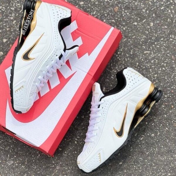 NIKE SHOX R4 WHITE/GOLD