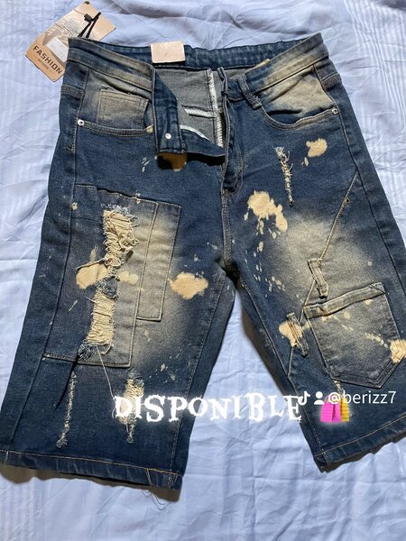 Shorts en jean déchiré homme