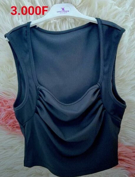 Top sans manches côtelé