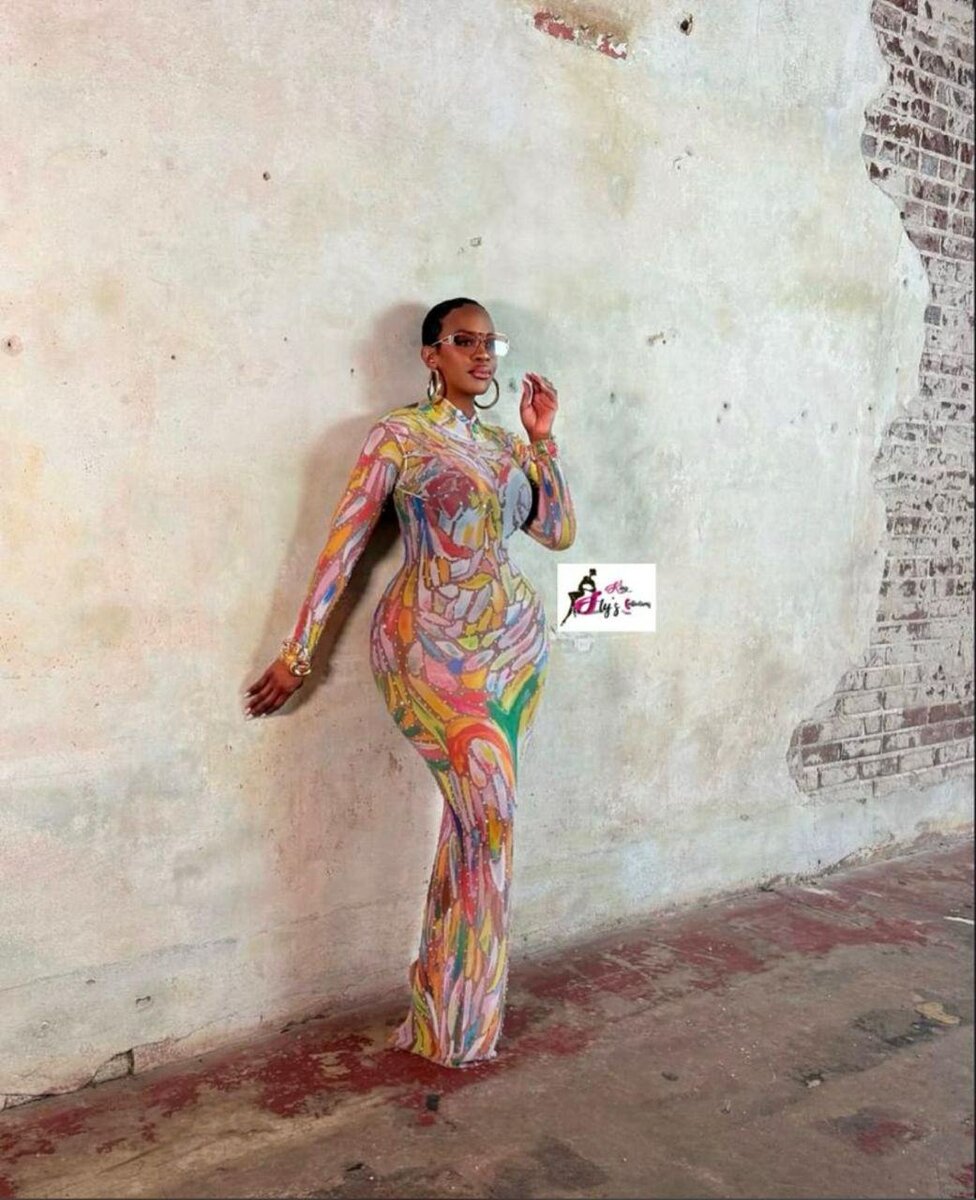 Robe longue colorée élégante