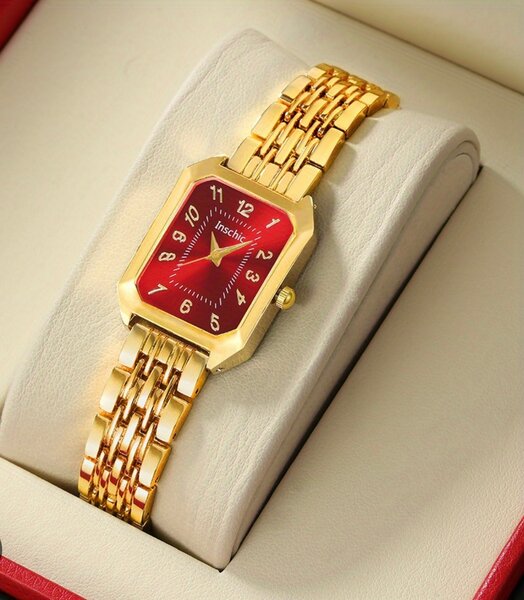 Montre Femme Inshiqi Doré et Rouge