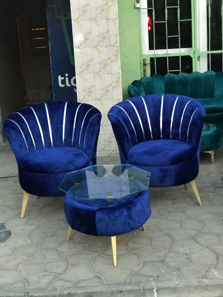 Fauteuils rétro en velours