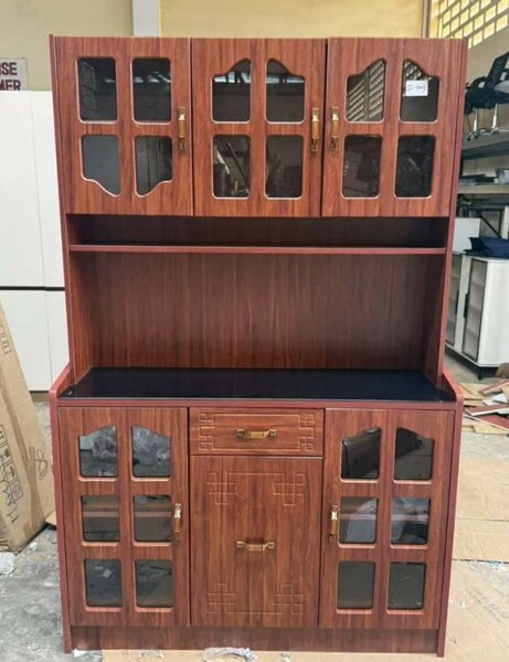 Buffet de cuisine en bois vitré