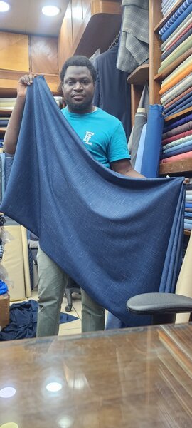 Tissu en denim bleu