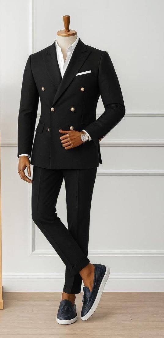 Costume élégant homme double-boutonnage