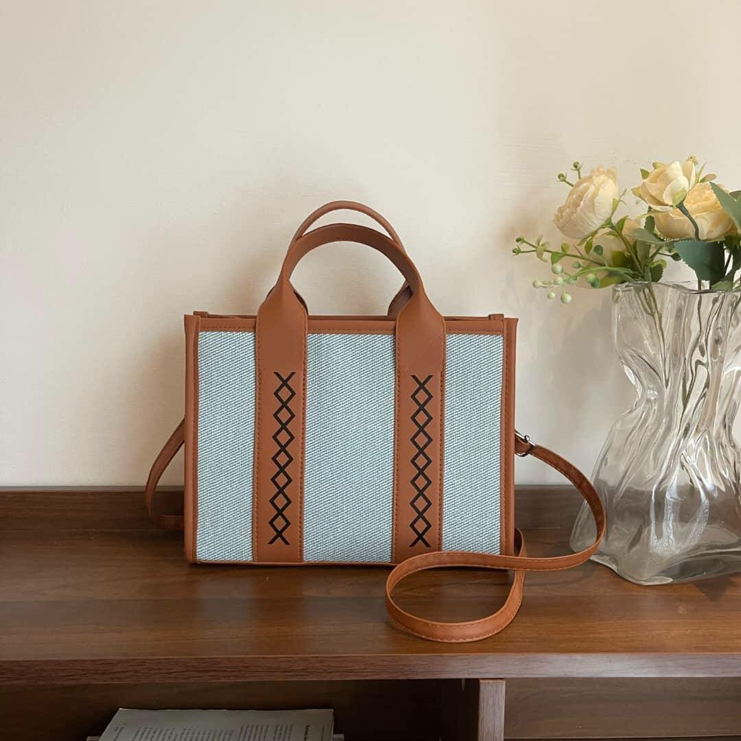 Sac à main en toile et cuir