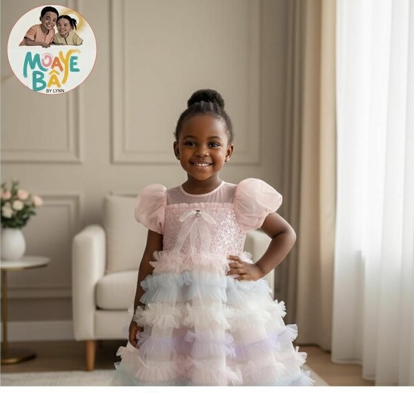 Robe Fille Étagée Pastel