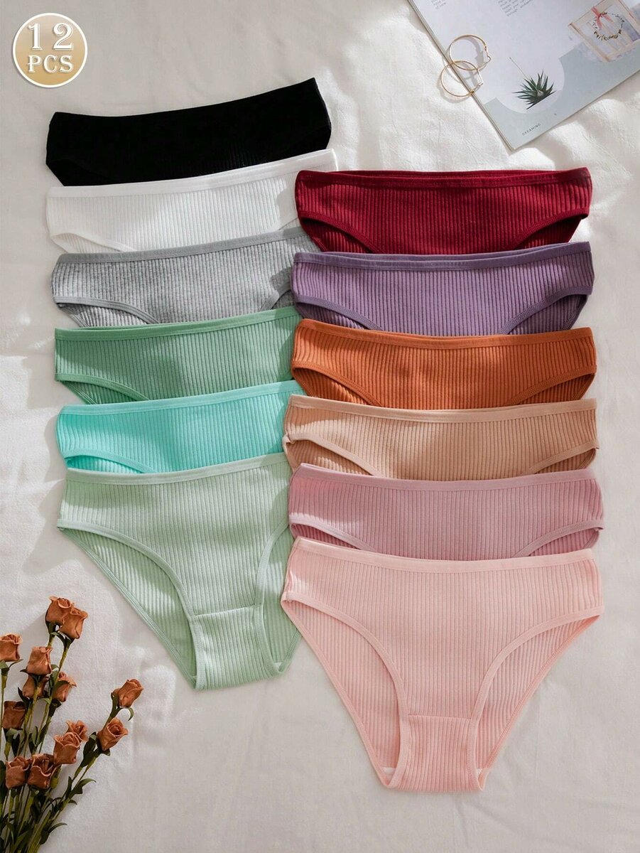 Lot de 12 Culottes Coton Femme