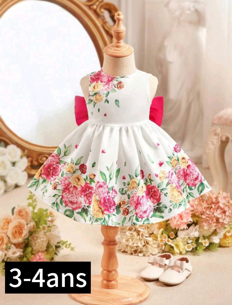 Robe florale enfant 3-4 ans