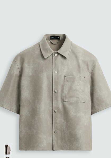 Chemise en suédine beige pour homme