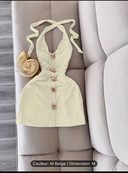 Robe Crayon Beige Élégante