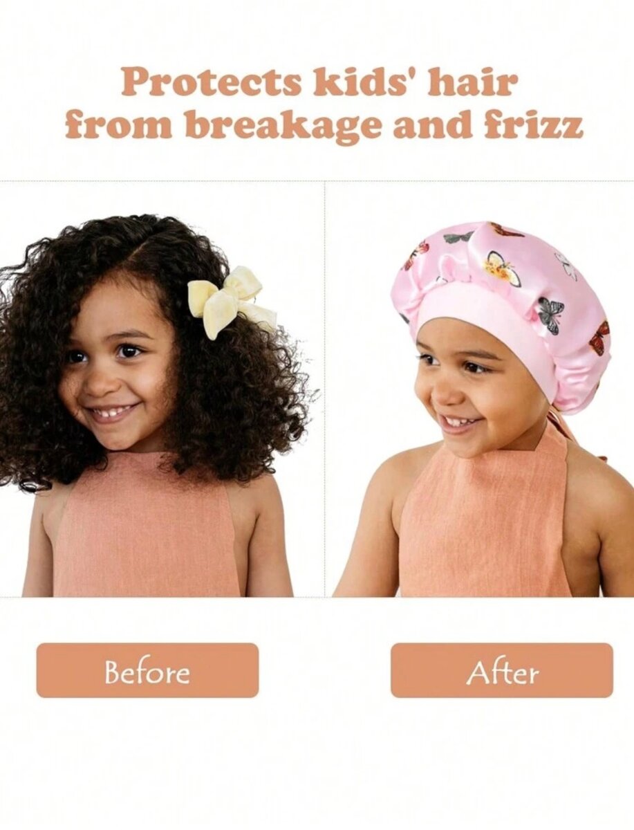 Bonnet en satin enfant