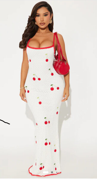 Stylish Cherry Maxi Dress