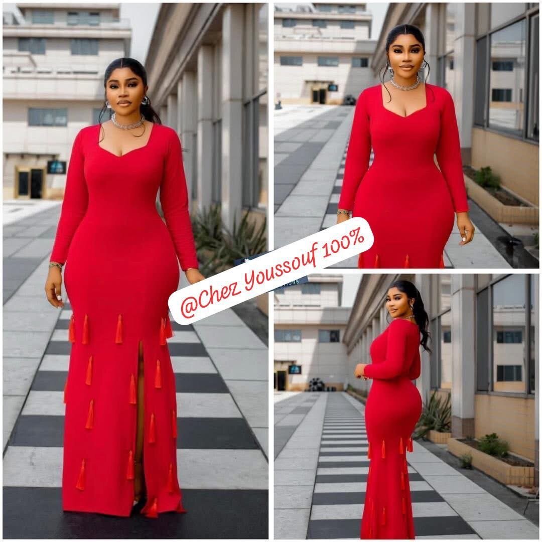 Robe longue rouge élégante