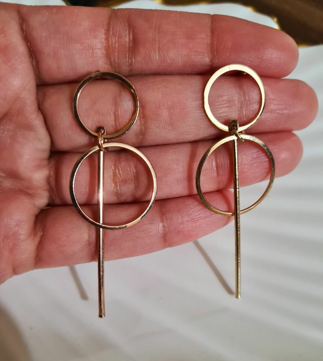 Golden dangle earrings