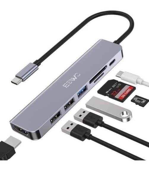 Hub USB C 6 en 1