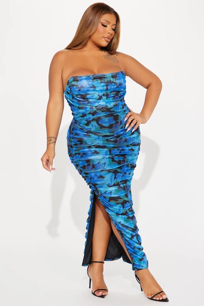 FASHIONNOVA RUNCHED DRESS