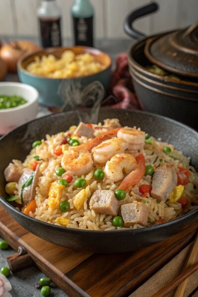 Délicieux Riz Frit Crevettes