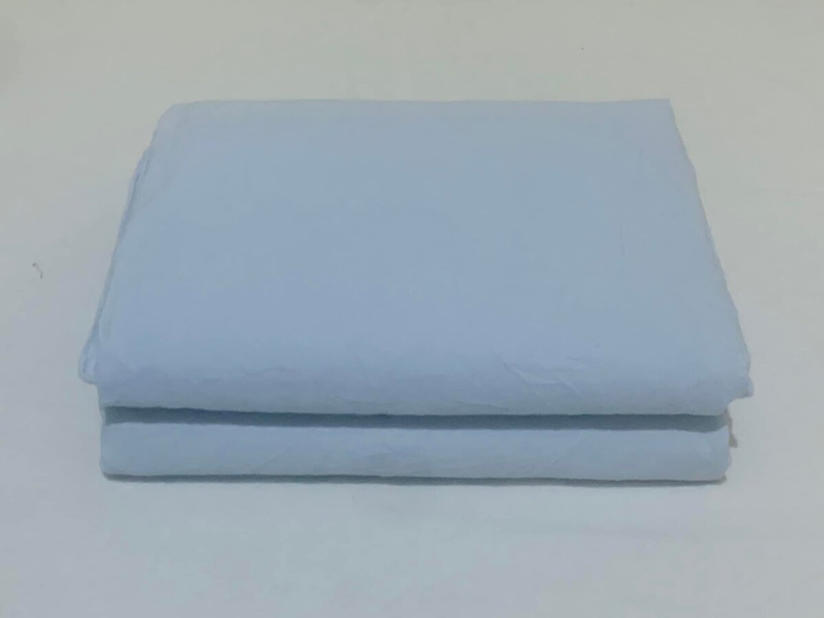 Plain light blue bed linen