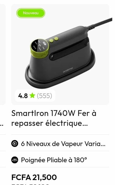 Fer à vapeur électrique 1740W