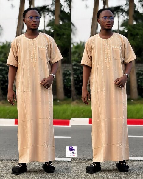 Chemise africaine homme beige