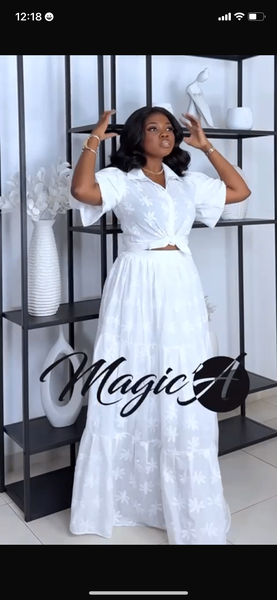 Jupe et haut en dentelle pour femme