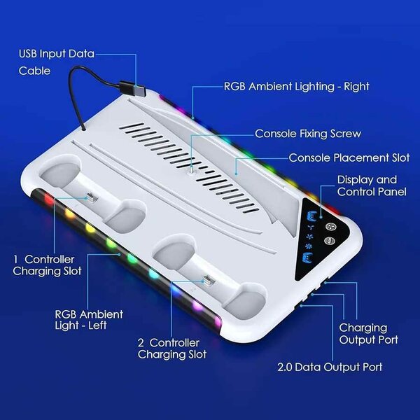 Station de Charge PS5 RGB