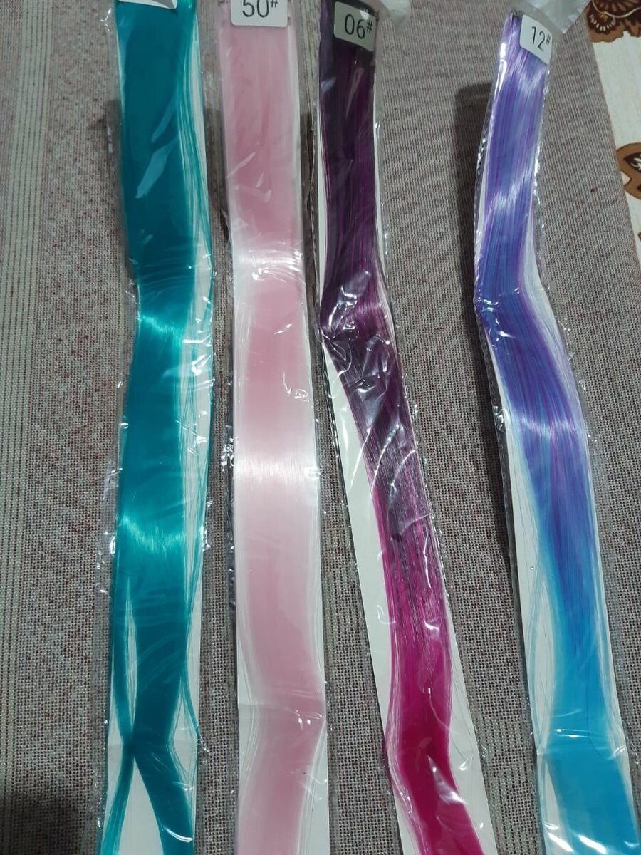 Hair extensions in funky colors