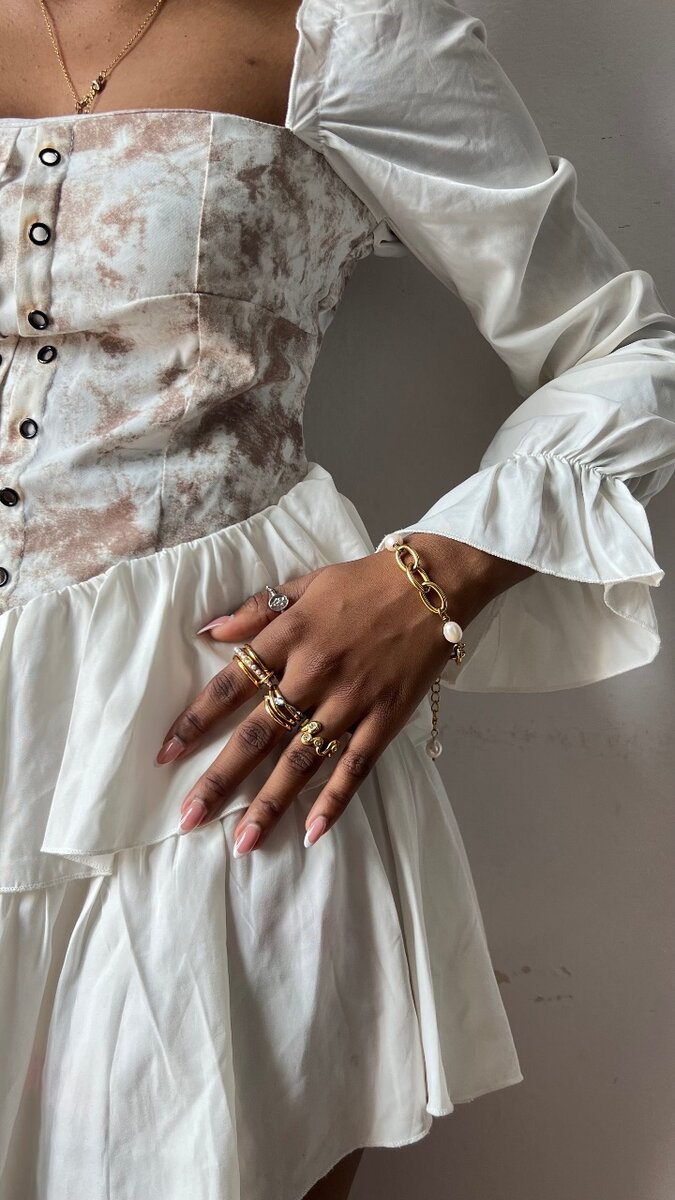 Bracelet doré perles