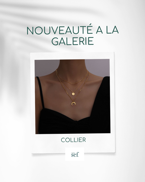 Collier multi-rangs doré étoile
