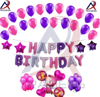 Masha And The Bear Birthday Decoration Masha Girl Party Supplies Birthday decoration theme set for Girls