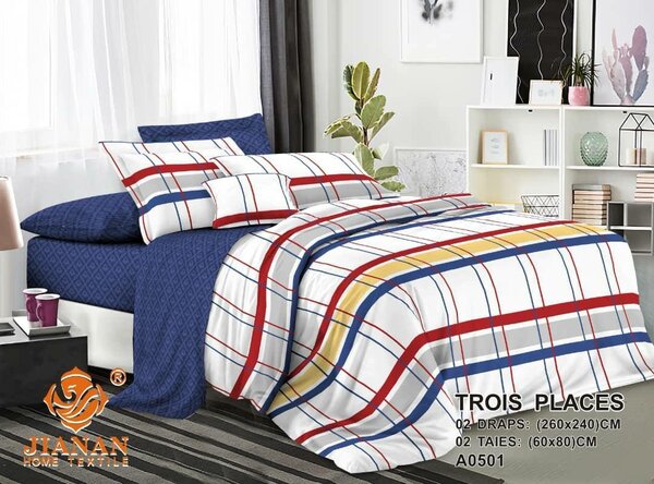 Parure de lit 3 places colorée