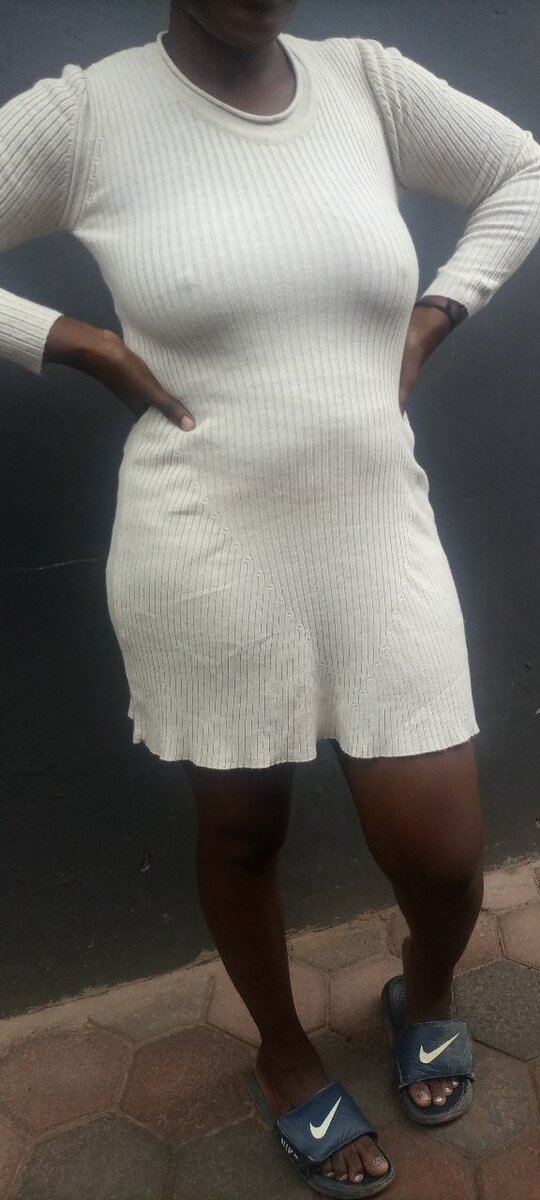 White long sleeve mini dress