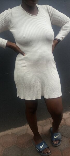 White long sleeve mini dress