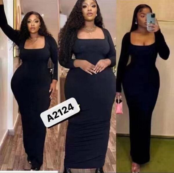 Robe longue élégante noire