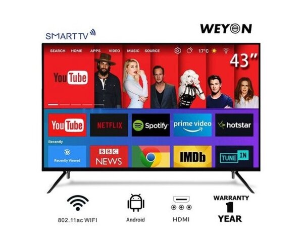 43" Inches FHD Smart TV +1 Years Warranty - Black