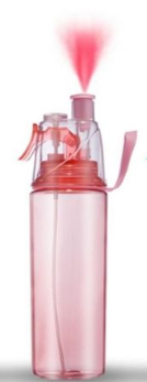 Clear Plain Colored Mist ’N Sip Spray Water Bottle with Pull-Top Spout