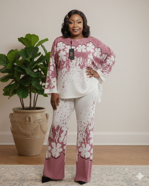 Ensemble floral rose tendance