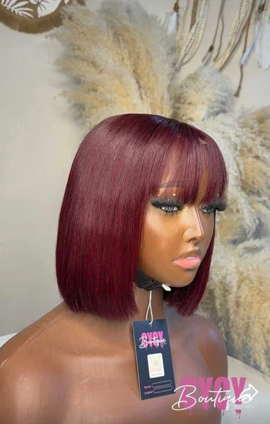 Perruque Carrée Rouge Frange