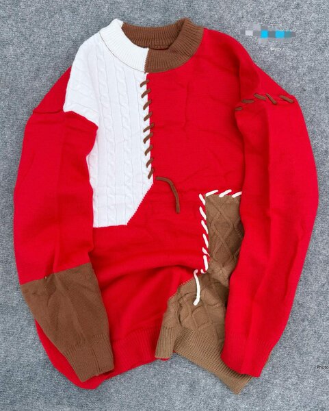 Pull patchwork coloré moderne