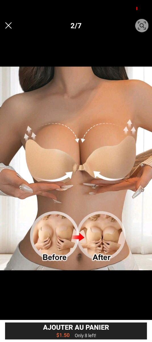 Soutien-gorge invisible adhésif
