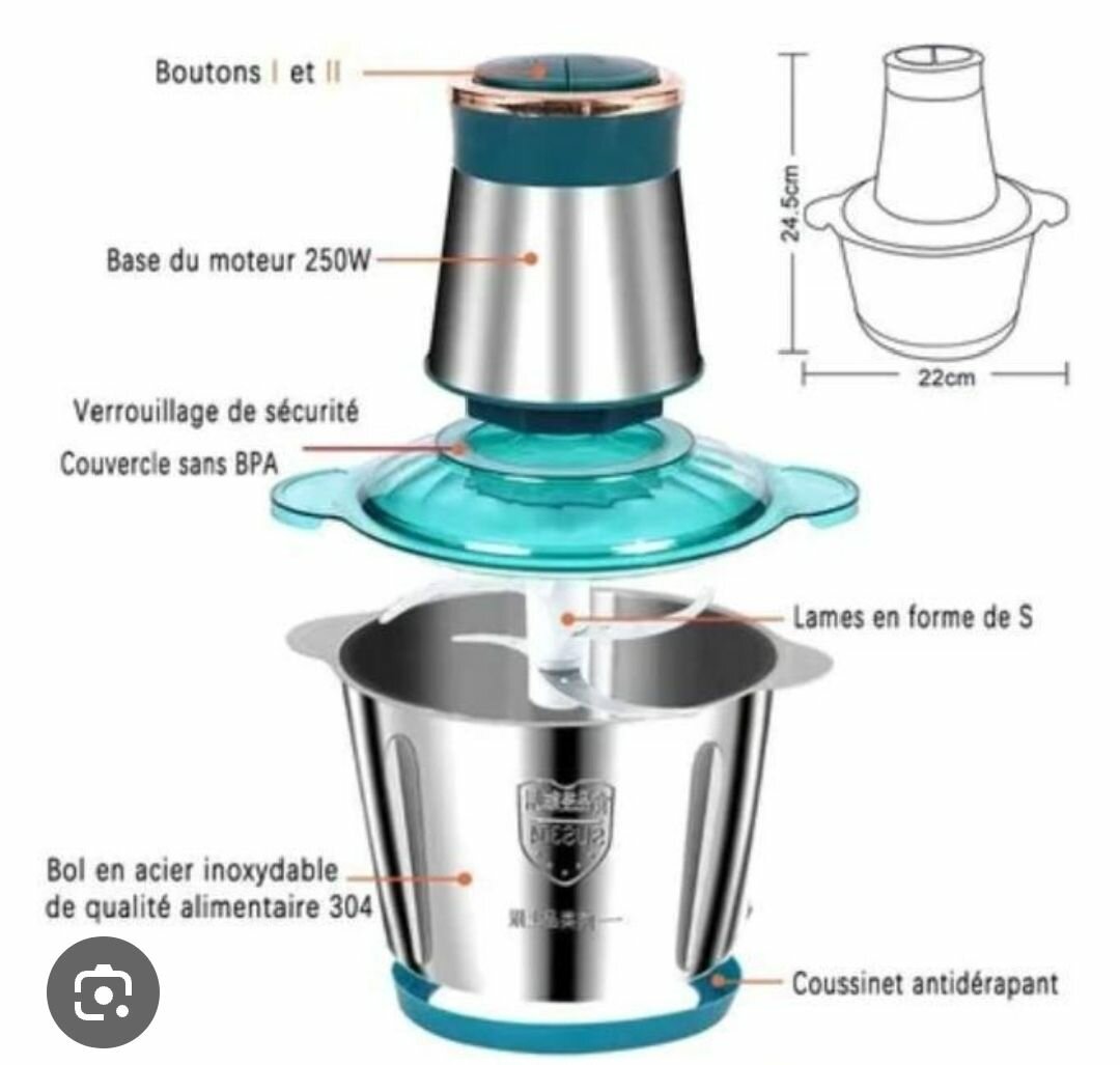 Hachoir Électrique 3L Inox