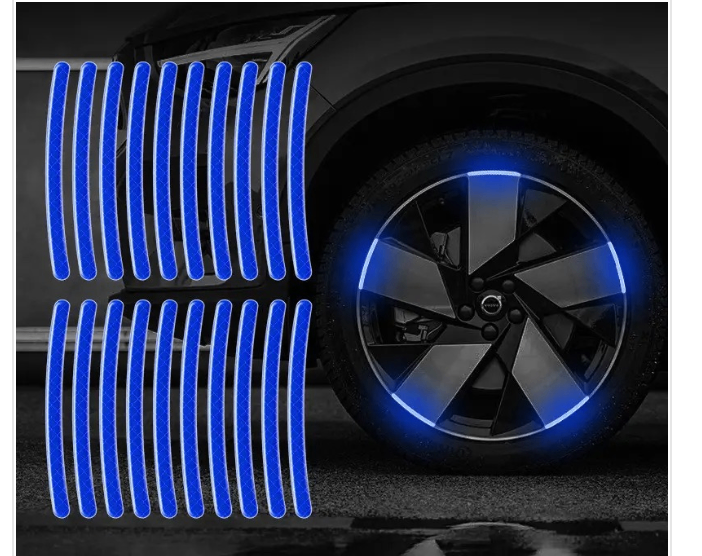 20 Pcs Car Wheel Hub Reflective Sticker Tire Rim Reflective