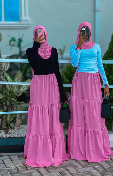 Robe longue rayée chic