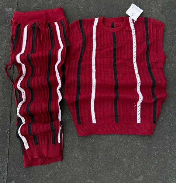 Costume de Sport Stripe Décontracté